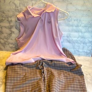 Golf Set - coordinated short and sleeveless colored shirt.   Adidas set